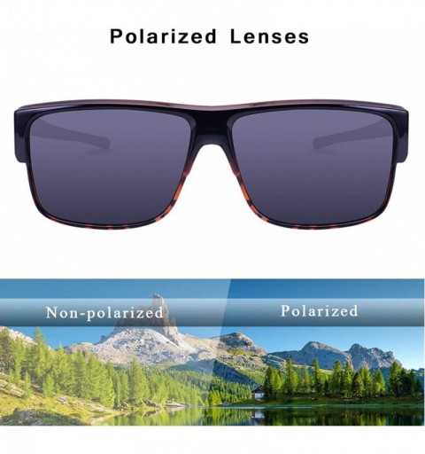 Shield Polarized Wrap Around Shield Sunglasses Fit Over Prescription Glasses with UV Protection For Men or Women - CJ19997OSX...
