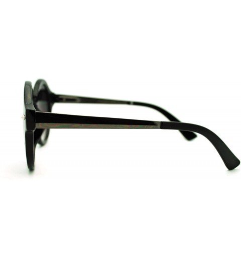 Round Women's Vintage Fashion Keyhole Sunglasses Round Circle Frame - Black Gun Metal - C911N1EG04T $10.05