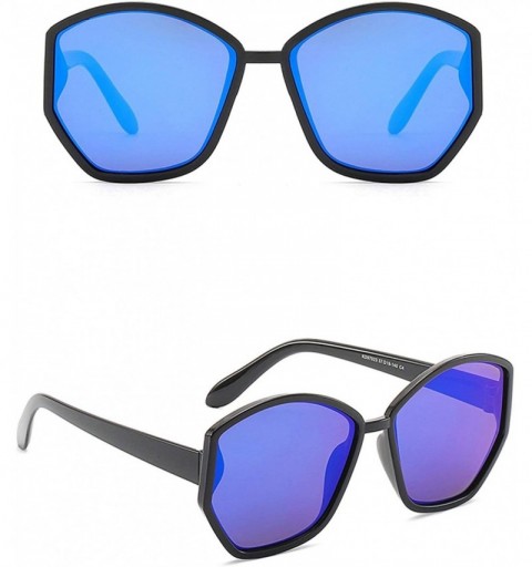 Sport Retro Classic Irregular Sunglasses for Women PC AC UV 400 Protection Sunglasses - Blue - C018SAT8M7H $18.12