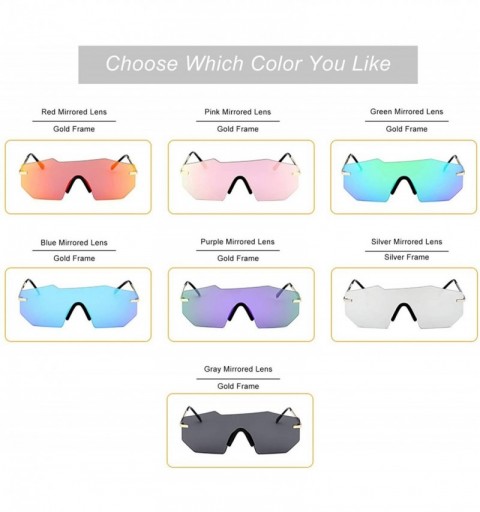 Round Polarized Sunglasses for Men and Women - One-Piece Mirrored Lens UV400 - Blue - C8193A4ENIC $14.71