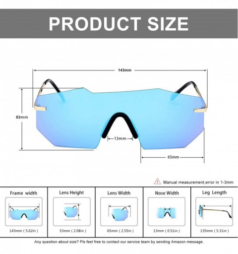 Round Polarized Sunglasses for Men and Women - One-Piece Mirrored Lens UV400 - Blue - C8193A4ENIC $14.71
