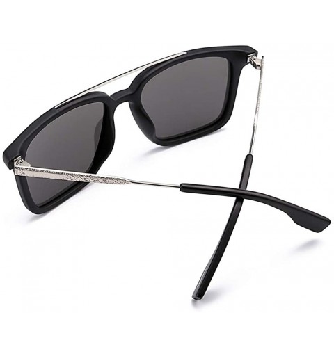 Goggle Unisex Polarized Driving Sunglasses Rectangular Vintage Sun Glasses For Men or Women - Silver - C018WCLU66R $16.46