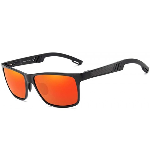 Wayfarer Men's Retro Square Polarized Sun Glasses Metal Frame Al-Mg Ultra Light - CP18RKW7SZ8 $18.85
