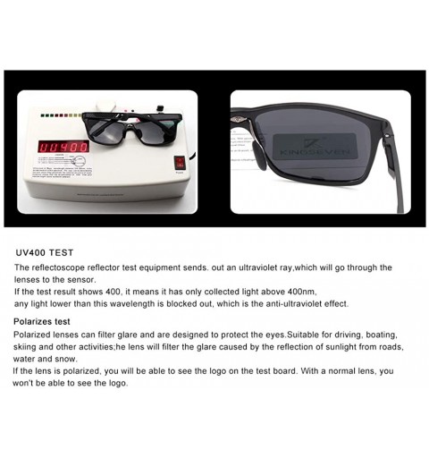 Wayfarer Men's Retro Square Polarized Sun Glasses Metal Frame Al-Mg Ultra Light - CP18RKW7SZ8 $32.57