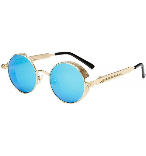 Rimless Steampunk Men Sunglasses Women Coating Mirror Sunglasses Round Sun glasses Retro Vintage - 6 - CA18D3OLE5Y $25.53