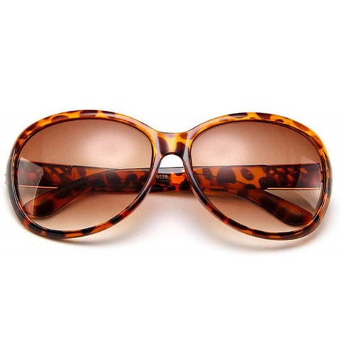 Oversized Round Sunglasses Women 2019 Black Oversized Retro Vintage Big Sun Glasses Shades Dames - Leopard - CA199CKAHU7 $31.20