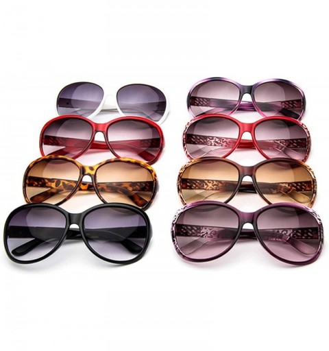 Oversized Round Sunglasses Women 2019 Black Oversized Retro Vintage Big Sun Glasses Shades Dames - Leopard - CA199CKAHU7 $31.20
