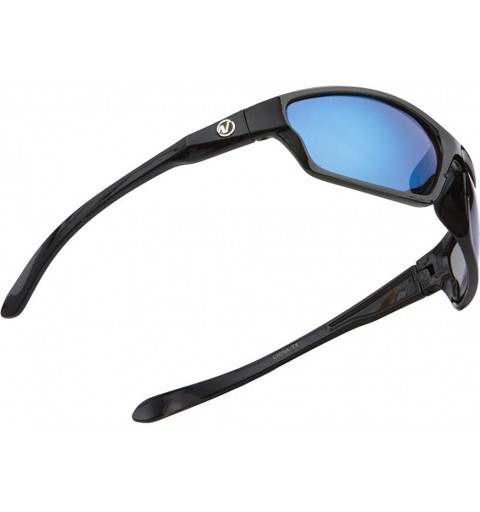 Rectangular Nitrogen Polarized Sunglasses Mens Sport Running Fishing Golfing Driving Glasses - Black- Blue Mirror Lens - CG19...