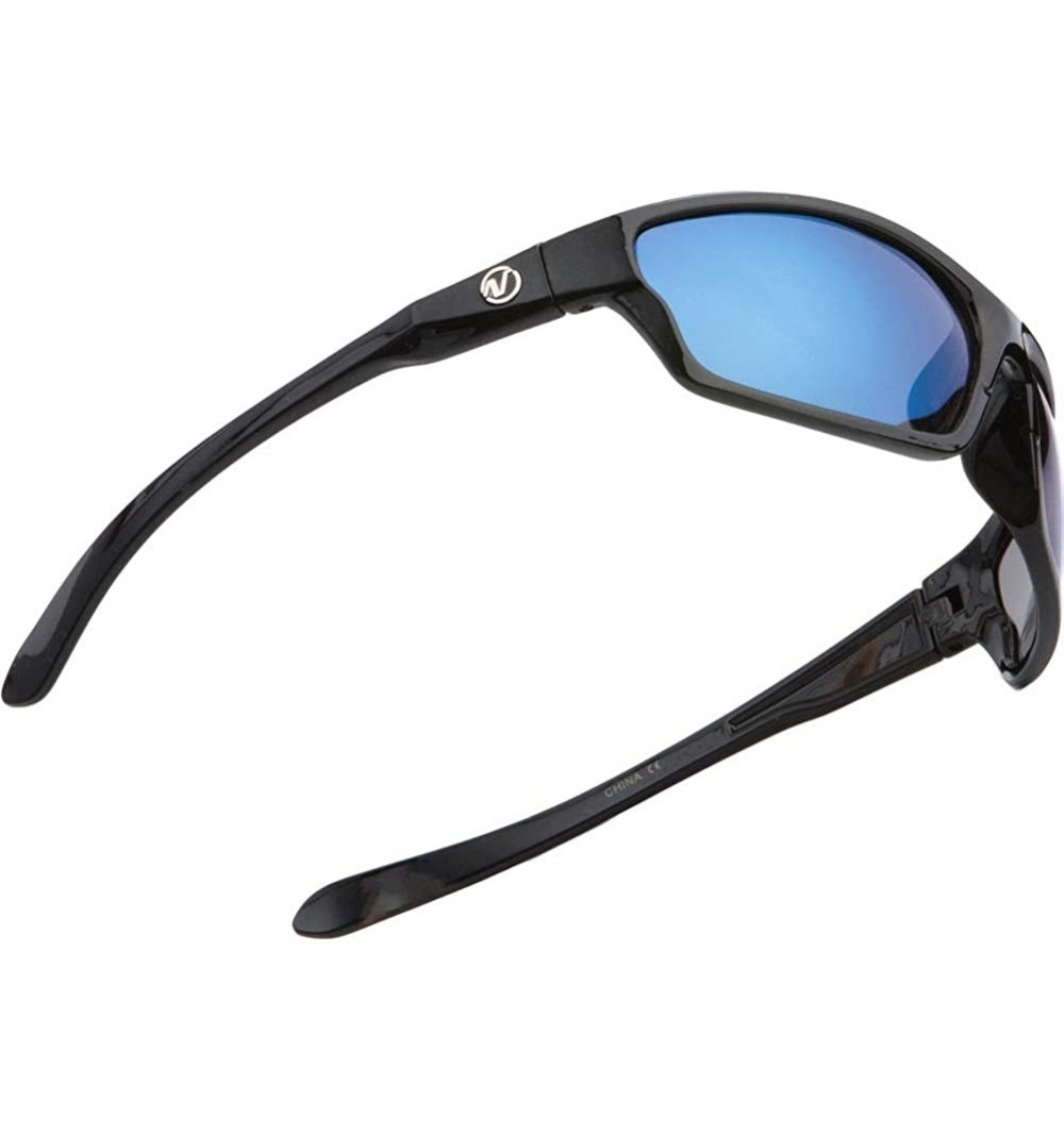 Rectangular Nitrogen Polarized Sunglasses Mens Sport Running Fishing Golfing Driving Glasses - Black- Blue Mirror Lens - CG19...