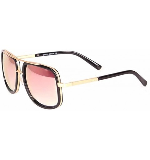 Square Women Square Mirror Anti-Reflective UV400 Sunglasses Men Driving Glasses Eyewear - Gold Pink - CI182ELND0O $8.63