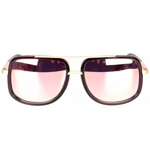 Square Women Square Mirror Anti-Reflective UV400 Sunglasses Men Driving Glasses Eyewear - Gold Pink - CI182ELND0O $8.63