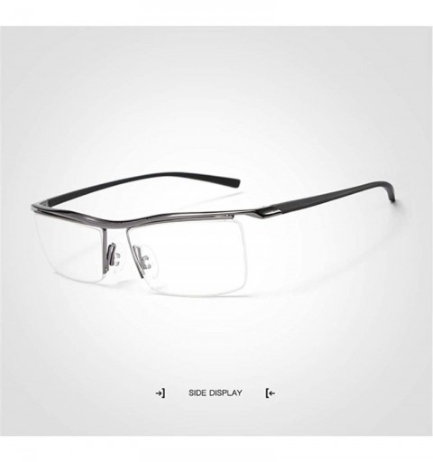 Rimless Men Women Elegant Office Flat Sunglasses with Square Frame for Daily Working Studying - Grey - CR18YHRDYDO $8.25