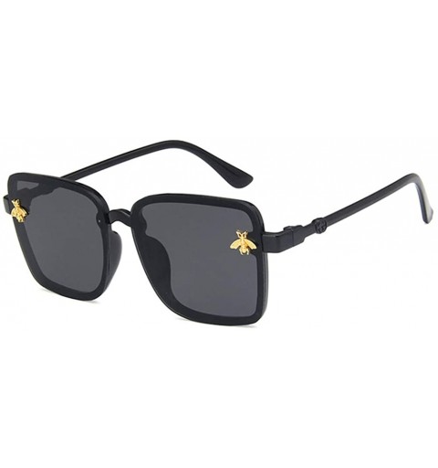 Square Unisex Sunglasses Fashion Bright Black Grey Drive Holiday Square Non-Polarized UV400 - Bright Black Grey - C218RH6TIYS...