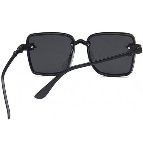 Square Unisex Sunglasses Fashion Bright Black Grey Drive Holiday Square Non-Polarized UV400 - Bright Black Grey - C218RH6TIYS...