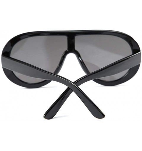 Oversized One Piece Sunglasses Women Summer Gifts Big Sun Glasses Male Gradient Lens Uv400 - Red - CV19730ARMD $13.28