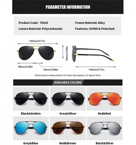 Sport Polarized Sunglasses for Men Aviator Retro UV400 Protection HD 58mm - Grey Silver - C918XOETLS3 $11.66