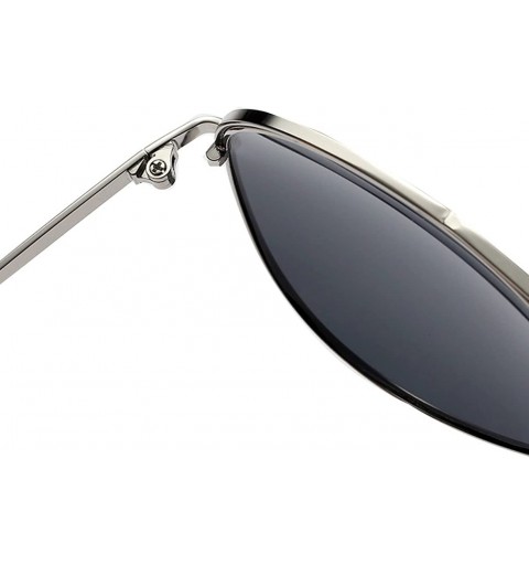 Aviator Aviator Sunglasses For Men - Silver Black - C818E9S9GTC $22.71