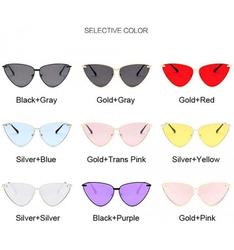 Aviator Cat Eye Sunglasses Women Vintage Retro Ladies Brand Designer Sun GoldTransPink - Goldtranspink - C218XAID3Z6 $9.04