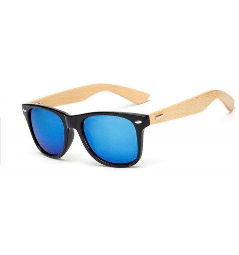 Goggle Wood Sunglasses Men Women Square Bamboo Mirror Sun Glasses Retro De Sol MasculinoHandmade - Kp1501 C6 - CZ199CNGI63 $2...