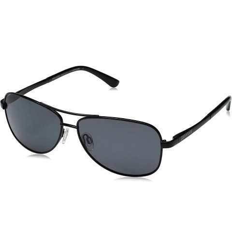 Aviator Fly Boy MP5619-1 Polarized Aviator Sunglasses - Shiny Black/Smoke - CO12D15C9M9 $40.56