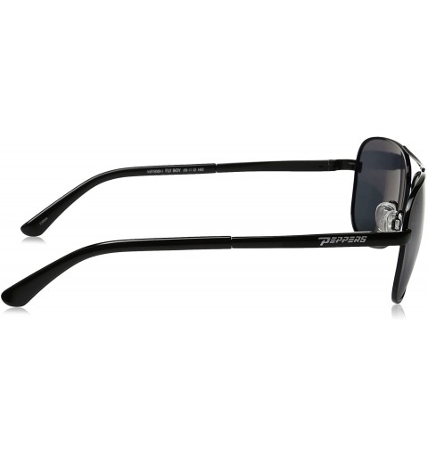 Aviator Fly Boy MP5619-1 Polarized Aviator Sunglasses - Shiny Black/Smoke - CO12D15C9M9 $40.56