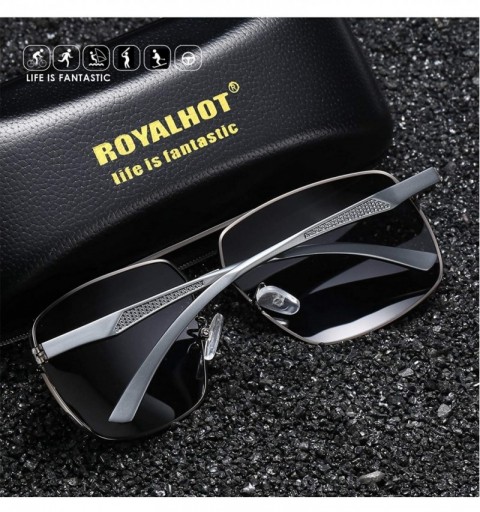 Aviator Polarized Avaitor Sunglasses Al-Mg for Men Driving Sun Glasses Women - Black Yellow - C21953WDRKS $18.24