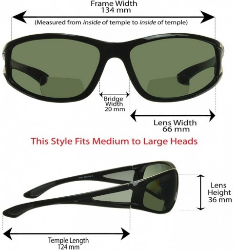 Wrap Polarized Bifocal Sunglasses Wrap Around Side Shield for Men Women. Nearly Invisible Reader Line - CX187YGZRXU $27.36