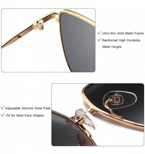 Round Classic Oversized Square Metal Sunglasses Unisex UV Protection HD Lens Shades Sun Glasses - CM198G5329U $14.14