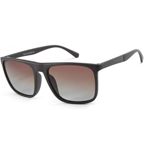 Square Fashion TR90 sunglasses men polarized lenses outdoor riding driving tide sunglasses - Tawny C3 - C51906D9620 $17.88