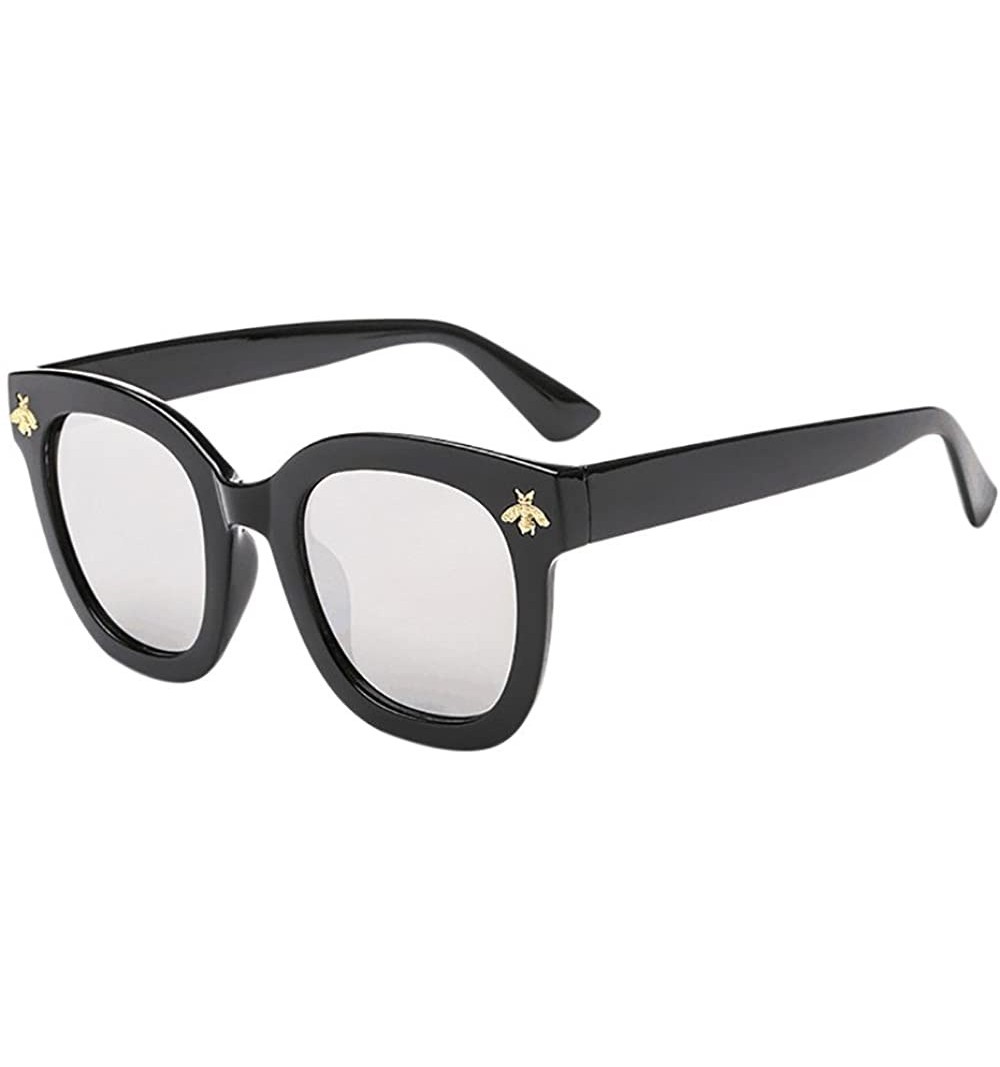 Oval Sunglasses Plastic Polarized Goggles Glasses Eyewear - Sliver - CO18QQOXZXQ $12.31