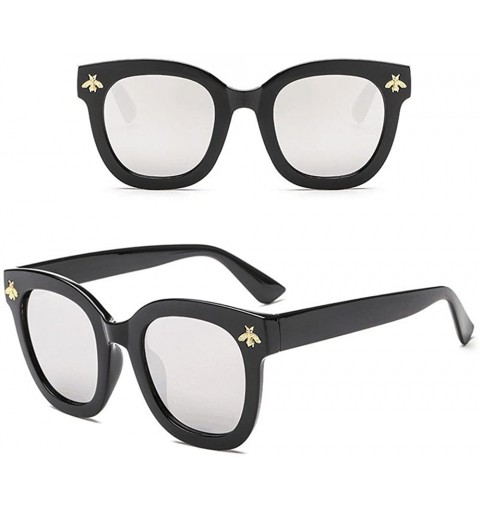 Oval Sunglasses Plastic Polarized Goggles Glasses Eyewear - Sliver - CO18QQOXZXQ $12.31