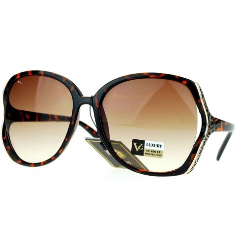 Oversized Womens Oversized Fashion Sunglasses Big Square Frame UV 400 Protection - Tortoise - CZ125JF4URL $11.77
