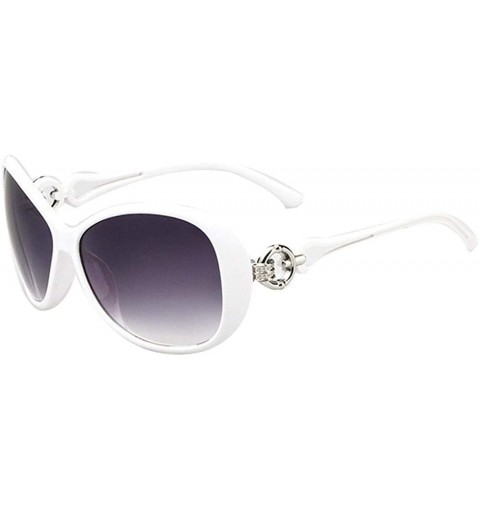 Oval Women Fashion Oval Shape UV400 Framed Sunglasses Sunglasses - White - CU199766COY $17.75