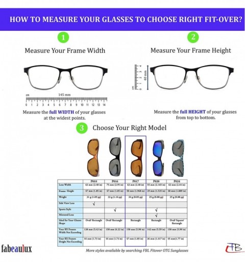 Wrap Unisex Large Polarized Fit Over Glasses Rectangular Sunglasses P017 - Glossy Tortoise - CE18EXSN3S0 $16.15