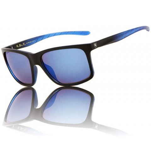 Square Color Fade Frosted Plastic Classic Square Frame Sports Sunglasses - Blue - CT199K8XISQ $18.12