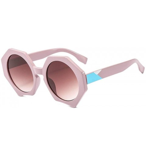 Round 2019 New Fashion Women Brand Designer Polygon Sunglasses Red Blue Luxury Vintage Round Resin Sun Glasses - CB18NI5RTIC ...