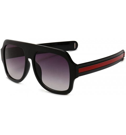 Aviator Men Retro Oversized Sunglasses 2019 Classic Brand Designer Unisex Black - Black - CF18XE03GR0 $17.70