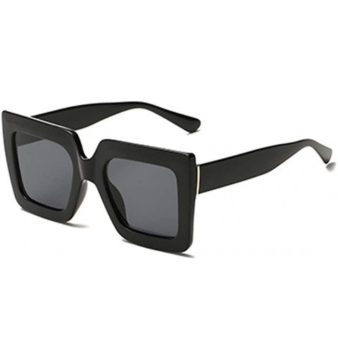 Square Men and women Sunglasses Two-tone Big box sunglasses Retro glasses - Black - CI18LL99WGY $20.25