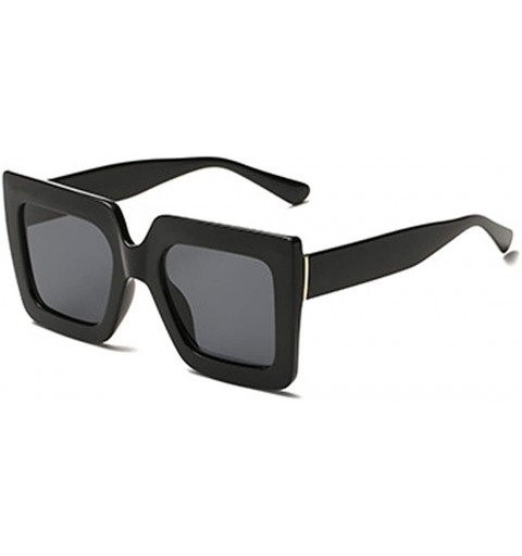 Square Men and women Sunglasses Two-tone Big box sunglasses Retro glasses - Black - CI18LL99WGY $8.25