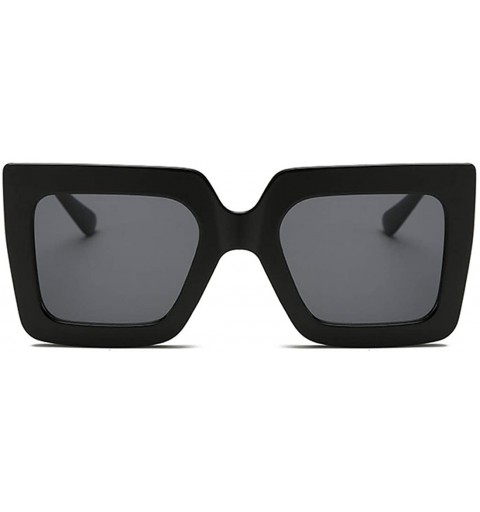 Square Men and women Sunglasses Two-tone Big box sunglasses Retro glasses - Black - CI18LL99WGY $8.25