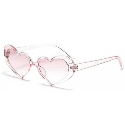 Aviator Heart Sunglasses Women Fashion Retro Transparent Lens Design Pink Sun Pink - Pink - CS18YQGLTM8 $10.73