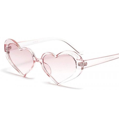 Aviator Heart Sunglasses Women Fashion Retro Transparent Lens Design Pink Sun Pink - Pink - CS18YQGLTM8 $10.73