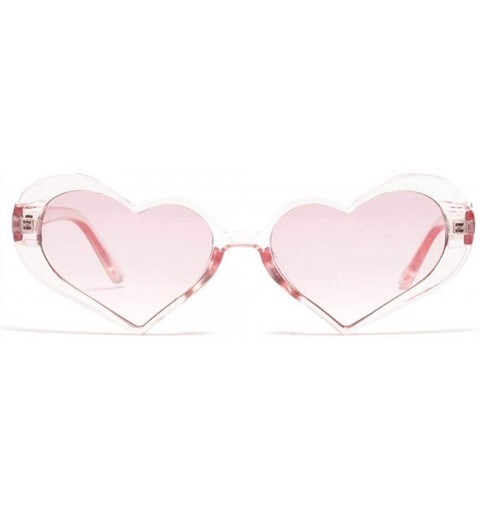 Aviator Heart Sunglasses Women Fashion Retro Transparent Lens Design Pink Sun Pink - Pink - CS18YQGLTM8 $10.73