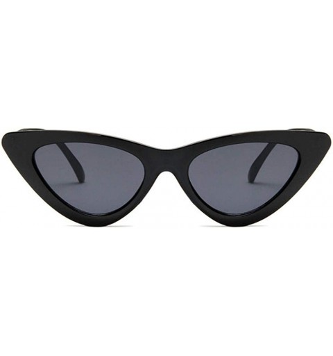 Cat Eye Women Fashion Triangle Cat Eye Sunglasses with Case UV400 Protection Beach - Black Frame/Grey Lens - CI18WTAWYNQ $15.35