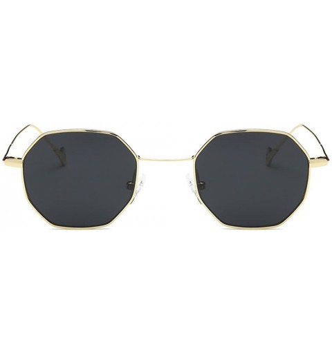 Oversized Sunglasses for Men Women Metal Sunglasses Vintage Sunglasses Retro Glasses Eyewear UV 400 Protection - Gray - CX18Q...