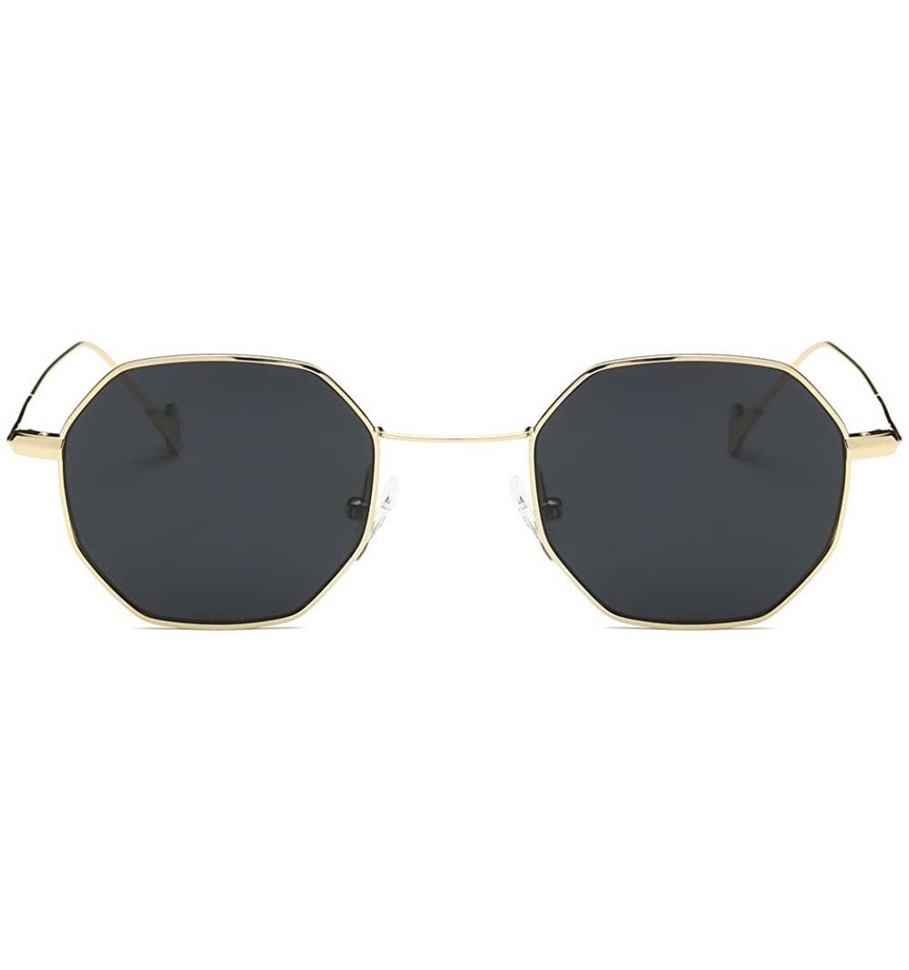 Oversized Sunglasses for Men Women Metal Sunglasses Vintage Sunglasses Retro Glasses Eyewear UV 400 Protection - Gray - CX18Q...