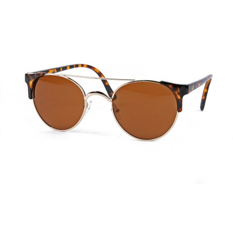 Round Metal Round Sunglasses P2192 - Tortoise-brown Lens - CV125UM3PSD $16.10