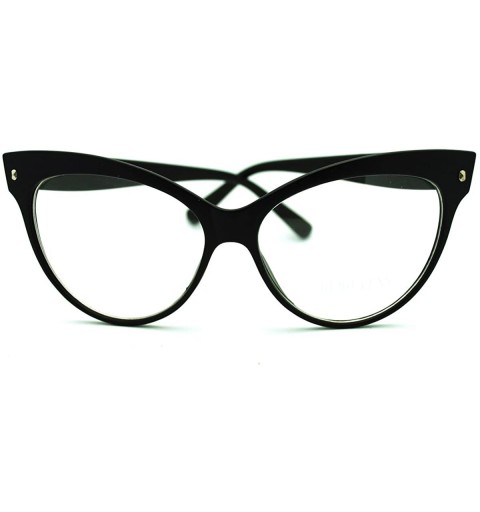 Oversized True Goth Cat Eye Clear Len Fashion Optical Eye Glasses - Matte Black - CD11FAZ4NE5 $11.61