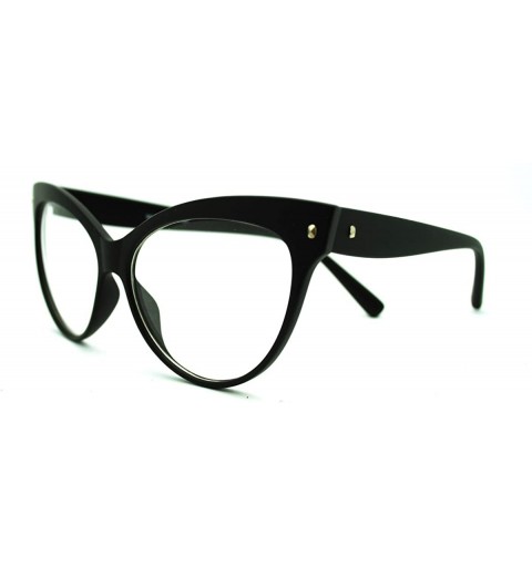 Oversized True Goth Cat Eye Clear Len Fashion Optical Eye Glasses - Matte Black - CD11FAZ4NE5 $11.61