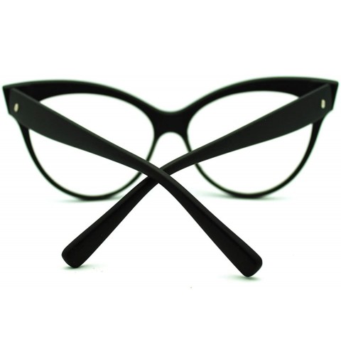 Oversized True Goth Cat Eye Clear Len Fashion Optical Eye Glasses - Matte Black - CD11FAZ4NE5 $11.61